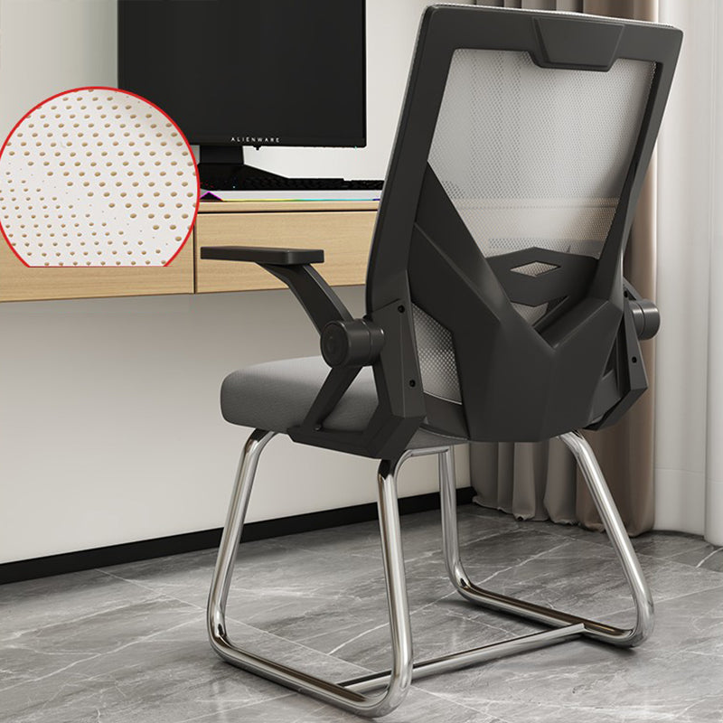 Modern Office Chair Fixed Arms Mesh Chair with Breathable Back