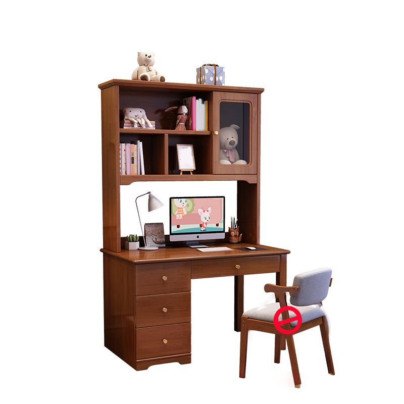 Writing Desk with Bookshelf 23.6"W Kids Desk Solid Wood Child Desk