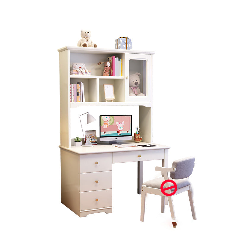 Writing Desk with Bookshelf 23.6"W Kids Desk Solid Wood Child Desk