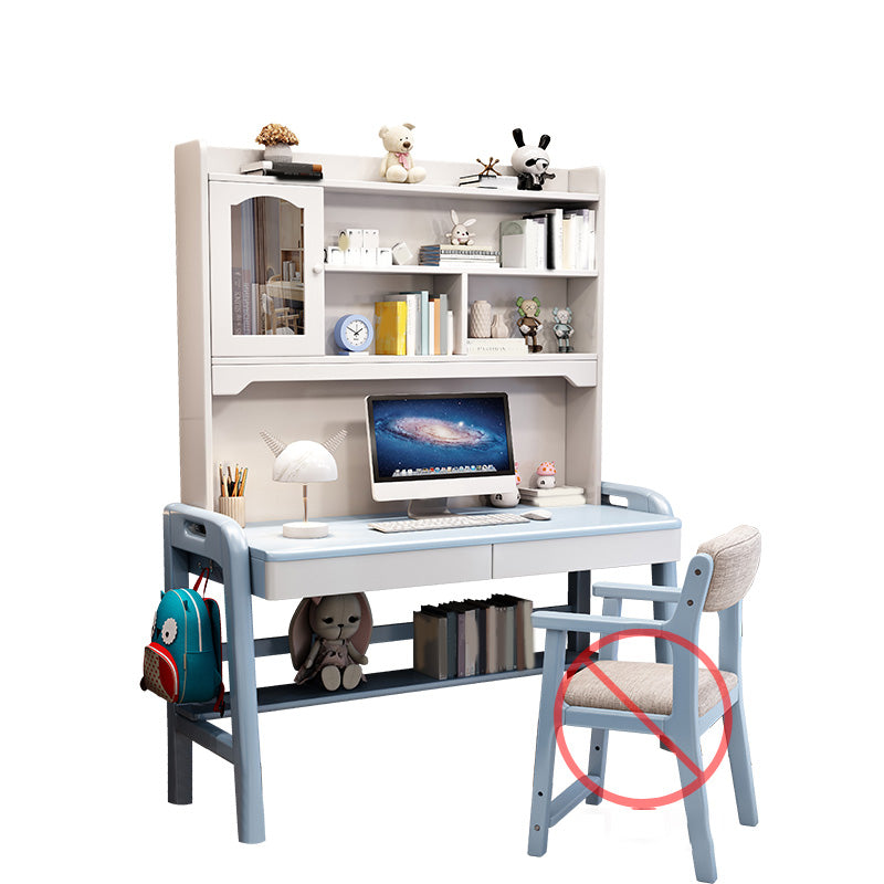 23.6'"W Kids Desk Adjustable Desk with Storage and Drawer Wood Child Desk