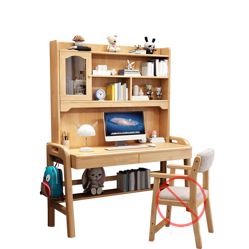 23.6'"W Kids Desk Adjustable Desk with Storage and Drawer Wood Child Desk