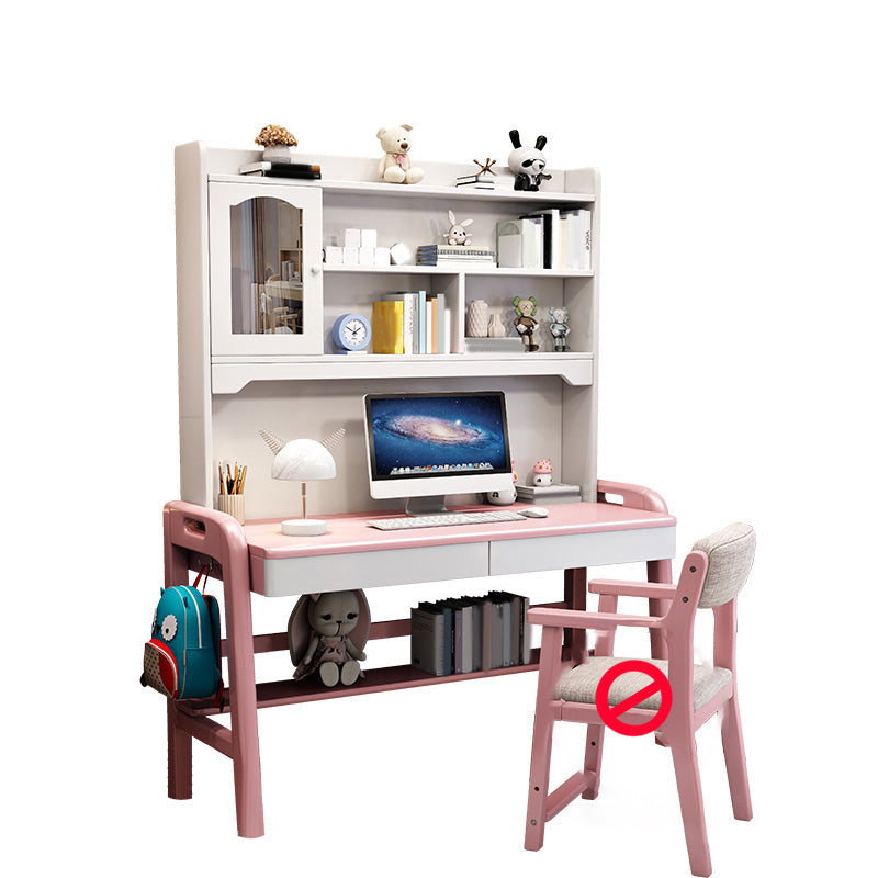 23.6'"W Kids Desk Adjustable Desk with Storage and Drawer Wood Child Desk