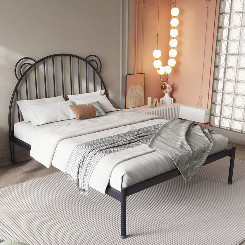 Metal Standard Bed with Open Frame Headboard Scandinavian Panel Bed