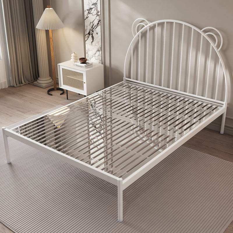 Metal Standard Bed with Open Frame Headboard Scandinavian Panel Bed