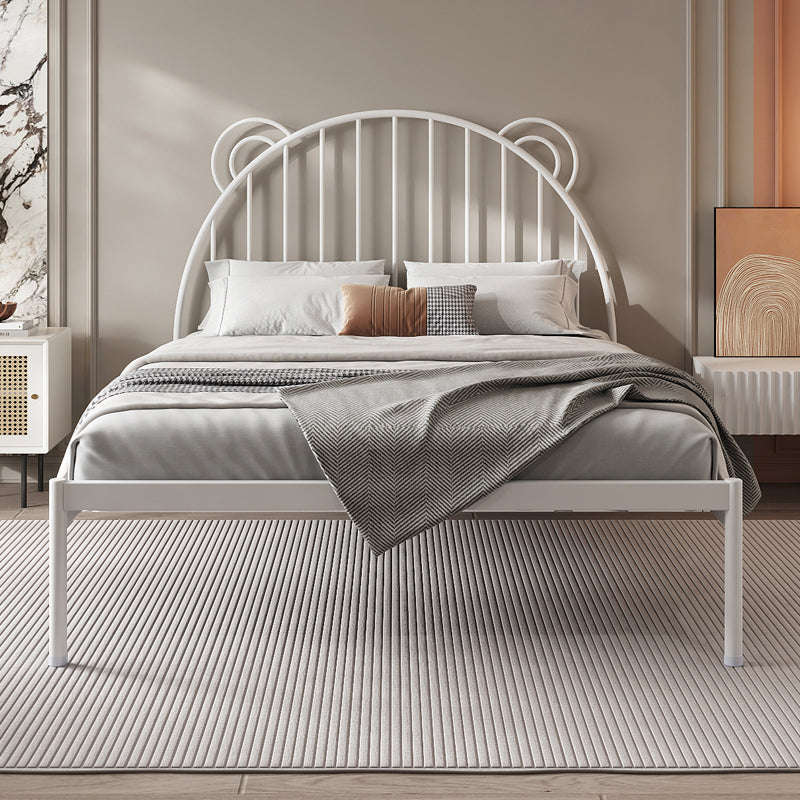 Metal Standard Bed with Open Frame Headboard Scandinavian Panel Bed