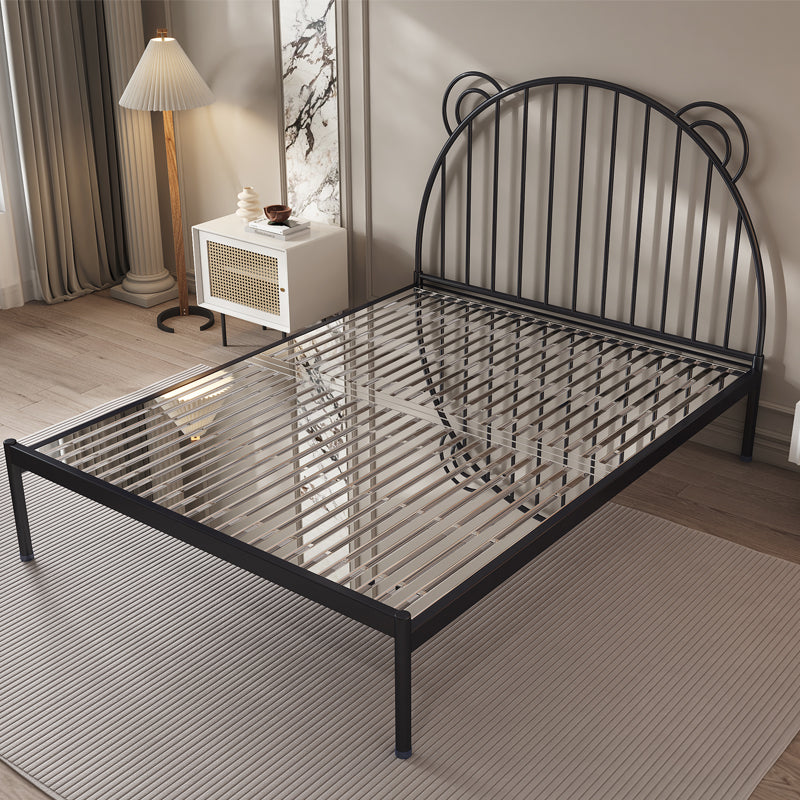 Metal Standard Bed with Open Frame Headboard Scandinavian Panel Bed