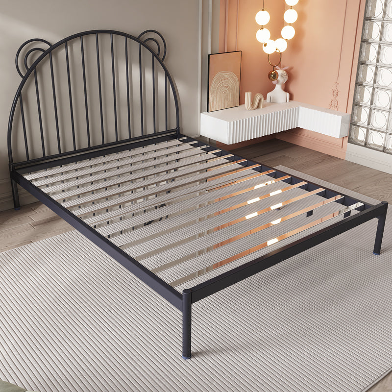 Metal Standard Bed with Open Frame Headboard Scandinavian Panel Bed