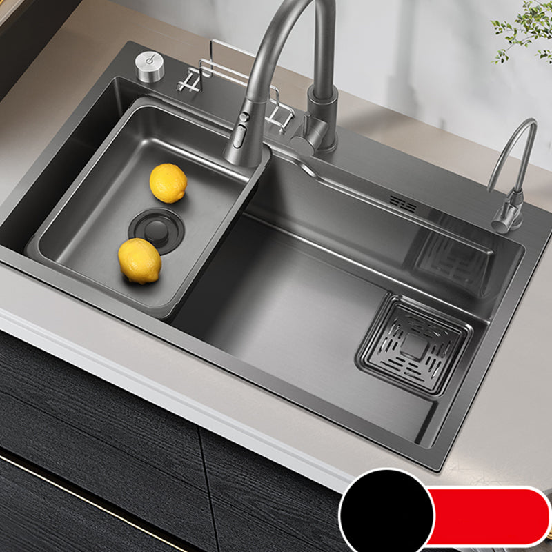 Stainless Steel Kitchen Sink Overflow Hole Detail Kitchen Sink with Basket Strainer