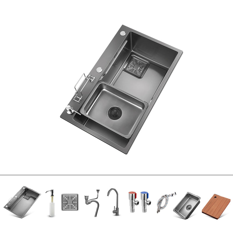 Stainless Steel Kitchen Sink Overflow Hole Detail Kitchen Sink with Basket Strainer