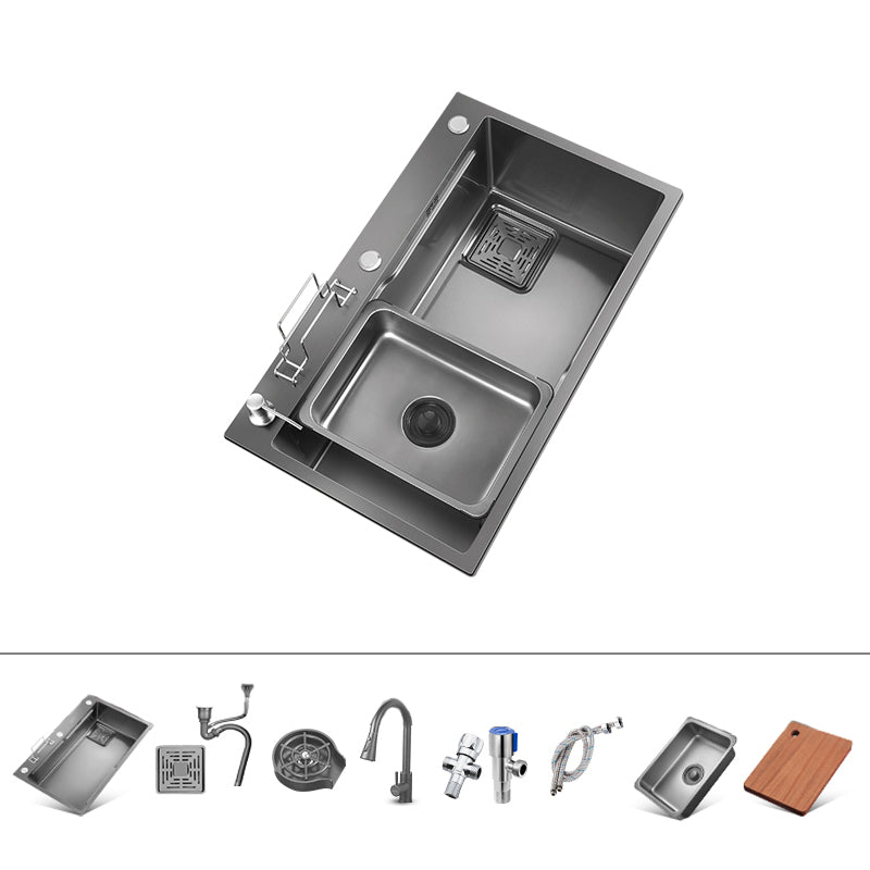 Stainless Steel Kitchen Sink Overflow Hole Detail Kitchen Sink with Basket Strainer