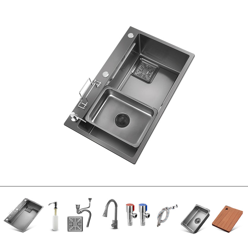 Stainless Steel Kitchen Sink Overflow Hole Detail Kitchen Sink with Basket Strainer