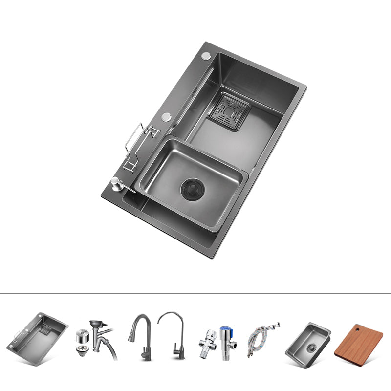 Stainless Steel Kitchen Sink Overflow Hole Detail Kitchen Sink with Basket Strainer