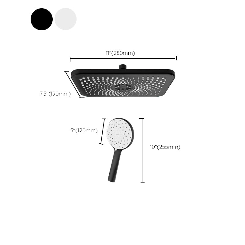 Contemporary Shower Head Combo Standard Spray Pattern Rectangle Large Shower Head