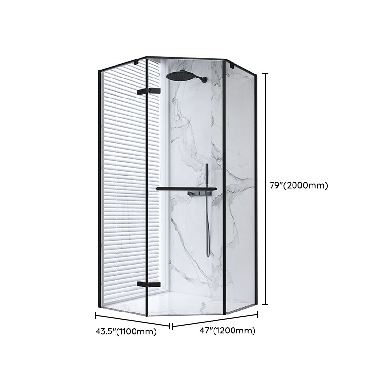 Neo-Angle Shower Enclosure Semi Frameless Door Hinged Shower Room