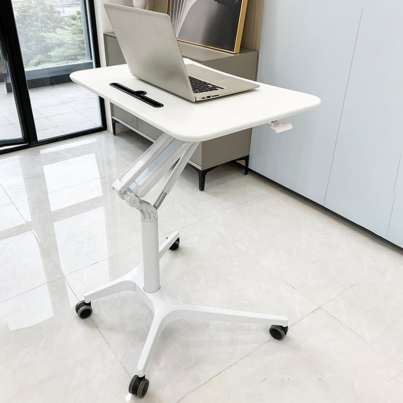 Modern Style Wooden Office Desk Rectangular Shape Movable Tables with Wheels for Office