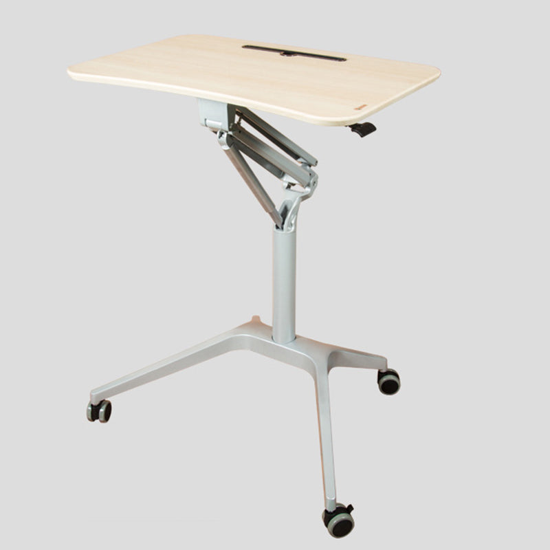 Modern Style Wooden Office Desk Rectangular Shape Movable Tables with Wheels for Office