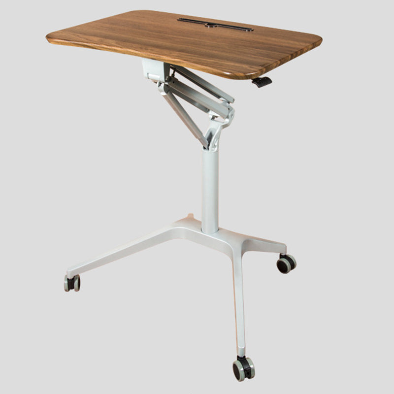 Modern Style Wooden Office Desk Rectangular Shape Movable Tables with Wheels for Office