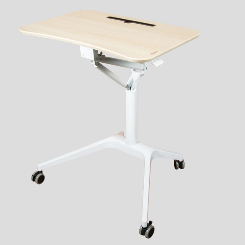 Modern Style Wooden Office Desk Rectangular Shape Movable Tables with Wheels for Office