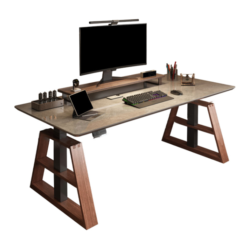 Rectangular Shape Modern Style Computer Desk Stone Task Desk with 2 Legs for Home