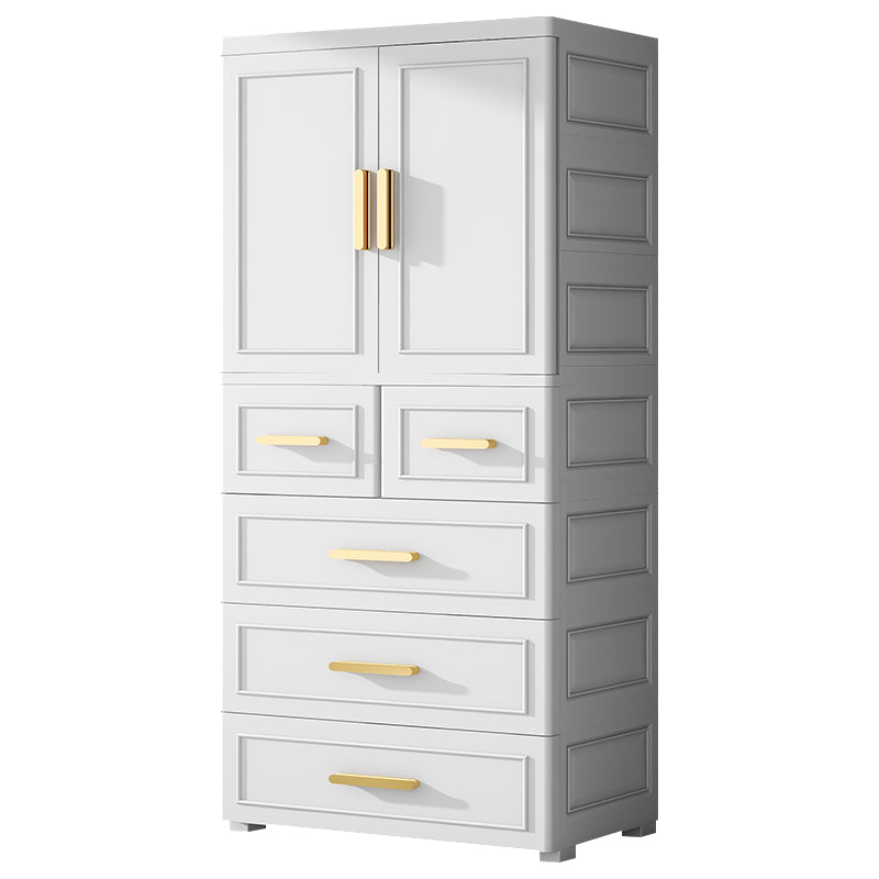 Plastic Kids Closet Nordic Style Wardrobe Closet with Storage Drawers