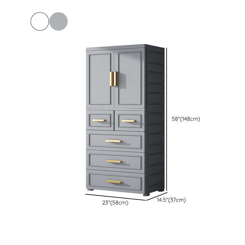 Plastic Kids Closet Nordic Style Wardrobe Closet with Storage Drawers