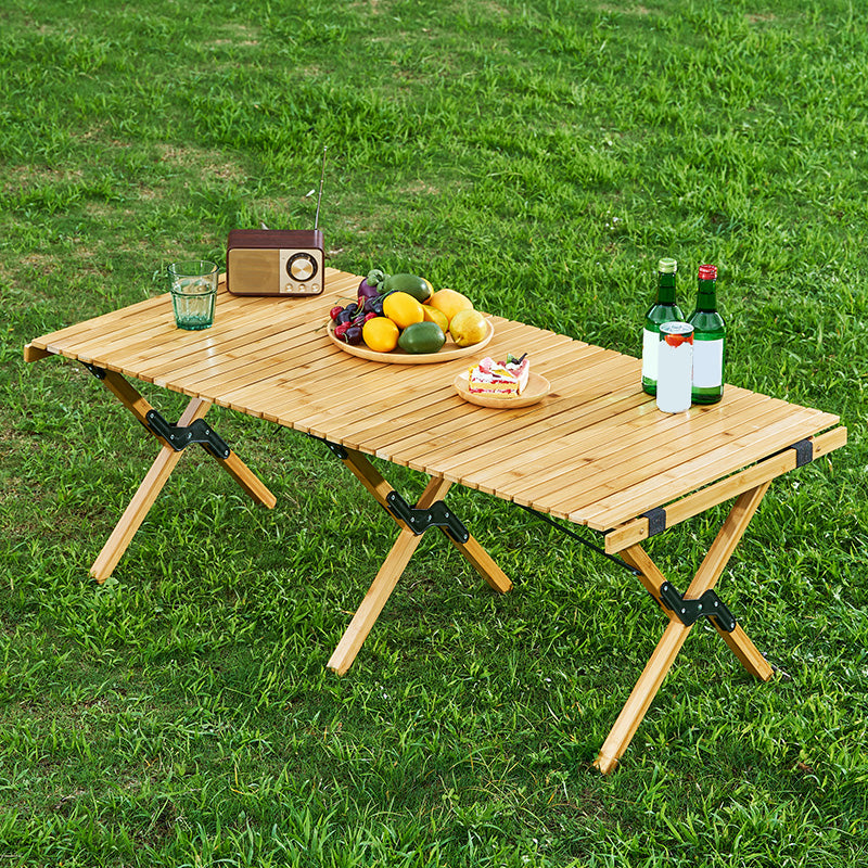 Modern Rectangle Bamboo Courtyard Table Waterproof Outdoor Table