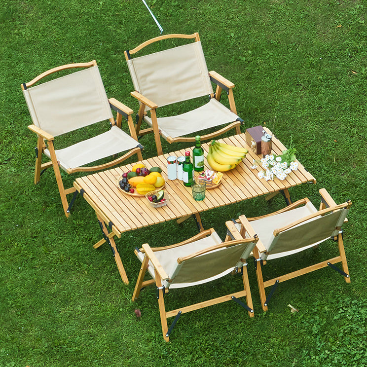 Modern Rectangle Bamboo Courtyard Table Waterproof Outdoor Table