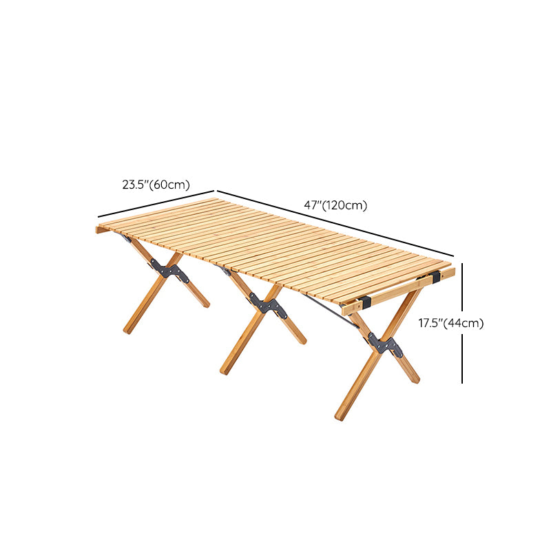 Modern Rectangle Bamboo Courtyard Table Waterproof Outdoor Table