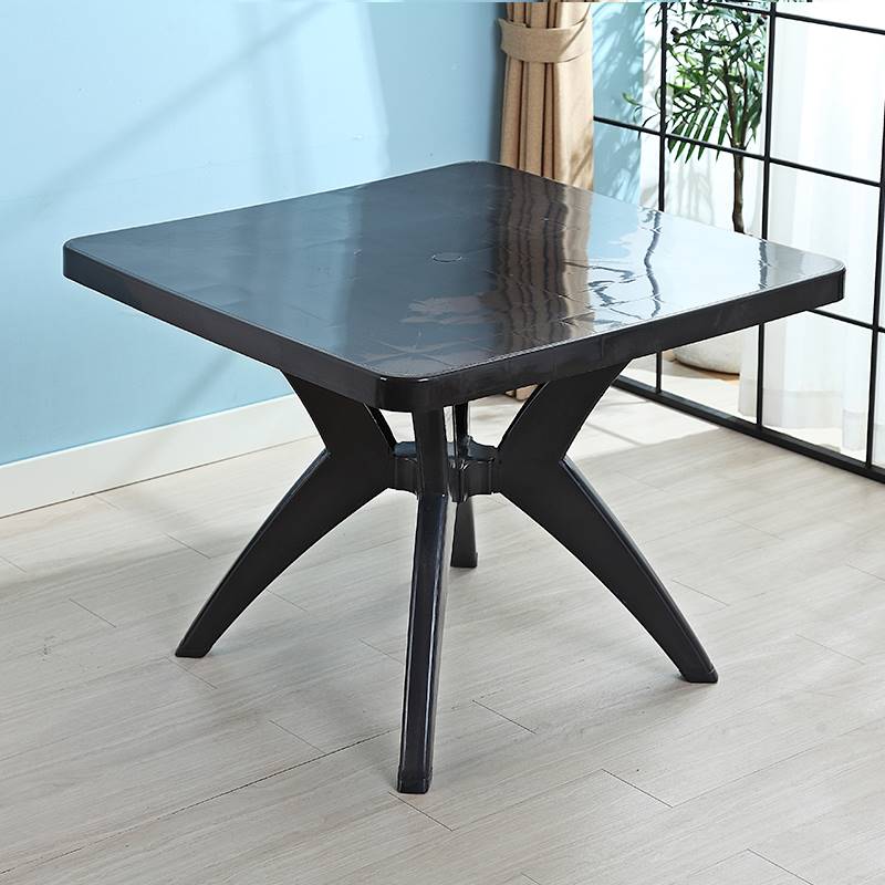 Modern Square Shape Courtyard Table Plastic Waterproof Outdoor Table