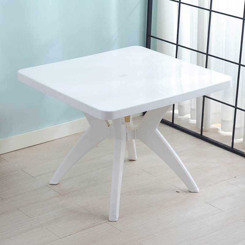 Modern Square Shape Courtyard Table Plastic Waterproof Outdoor Table