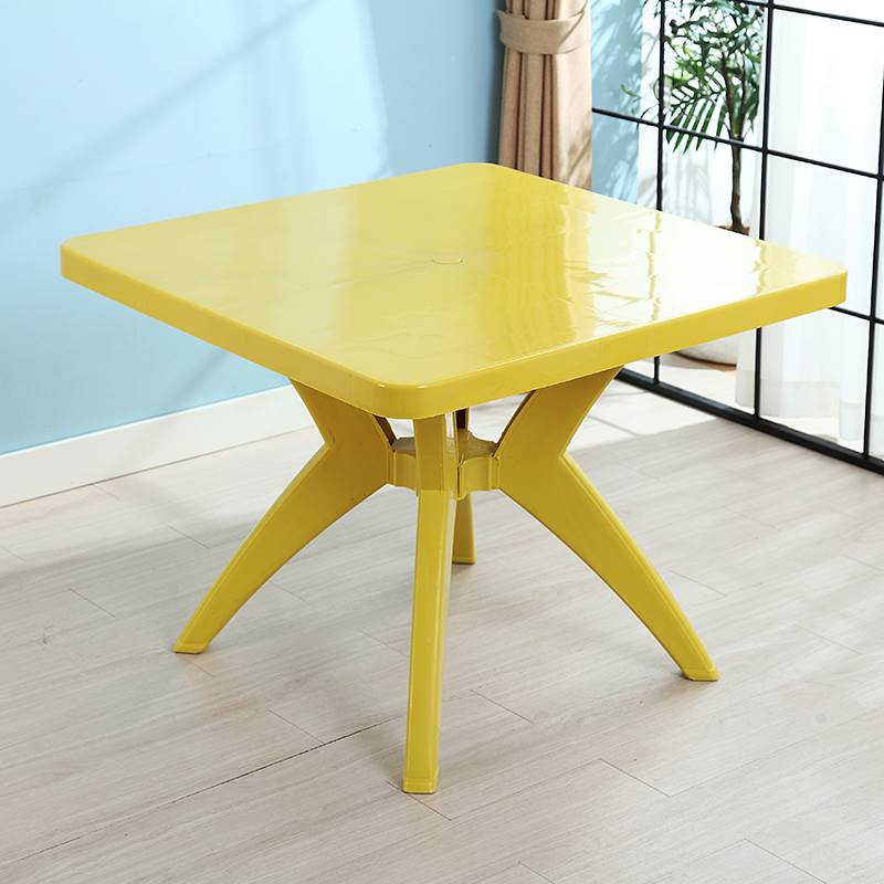 Modern Square Shape Courtyard Table Plastic Waterproof Outdoor Table