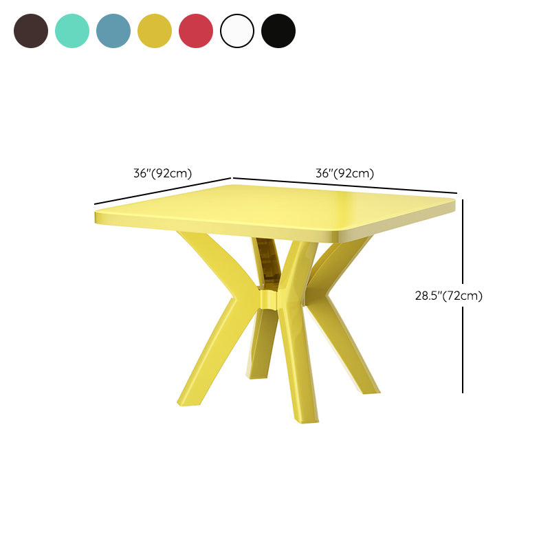 Modern Square Shape Courtyard Table Plastic Waterproof Outdoor Table