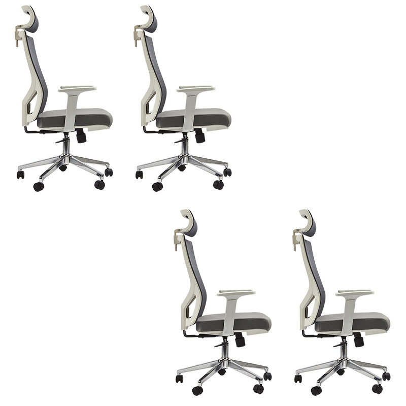 Modern Office Chair Adjustable Seat Height Fixed Arms Chair with Wheels