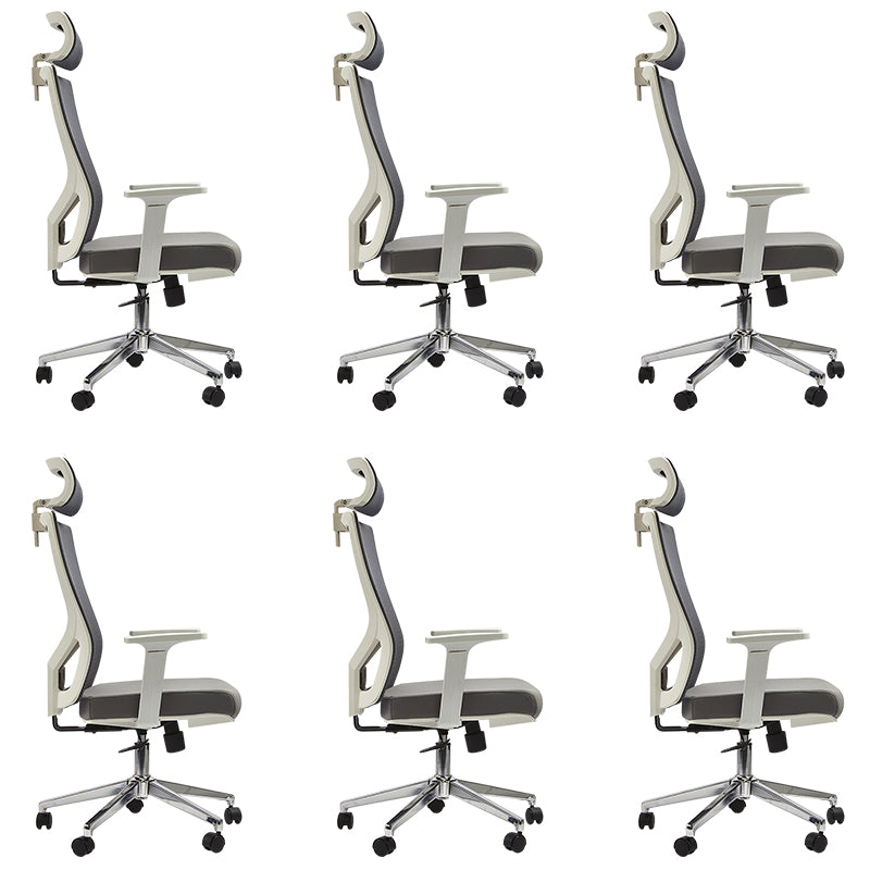 Modern Office Chair Adjustable Seat Height Fixed Arms Chair with Wheels