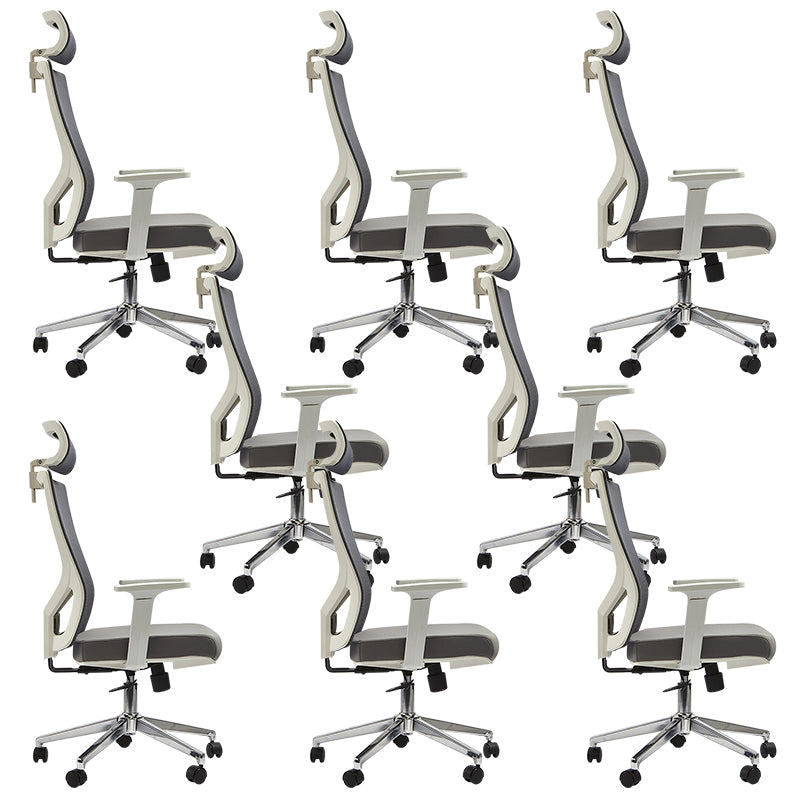 Modern Office Chair Adjustable Seat Height Fixed Arms Chair with Wheels