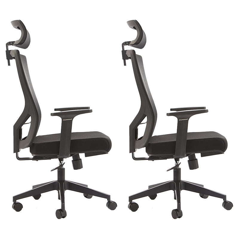 Modern Office Chair Adjustable Seat Height Fixed Arms Chair with Wheels