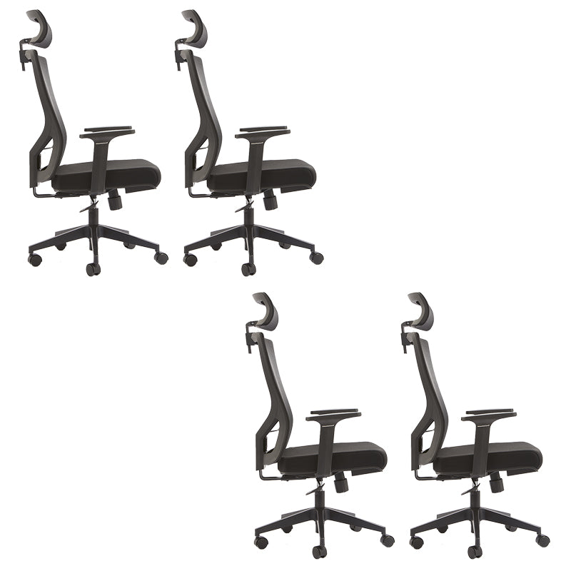 Modern Office Chair Adjustable Seat Height Fixed Arms Chair with Wheels