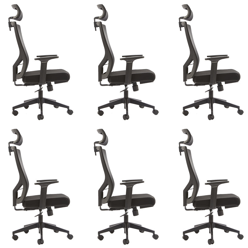 Modern Office Chair Adjustable Seat Height Fixed Arms Chair with Wheels