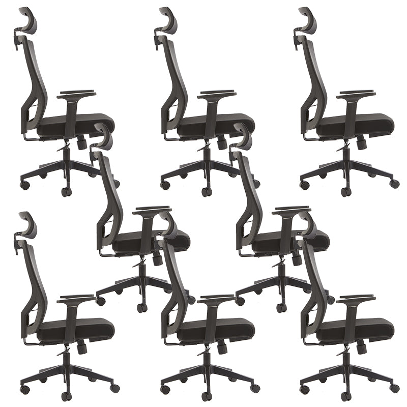 Modern Office Chair Adjustable Seat Height Fixed Arms Chair with Wheels