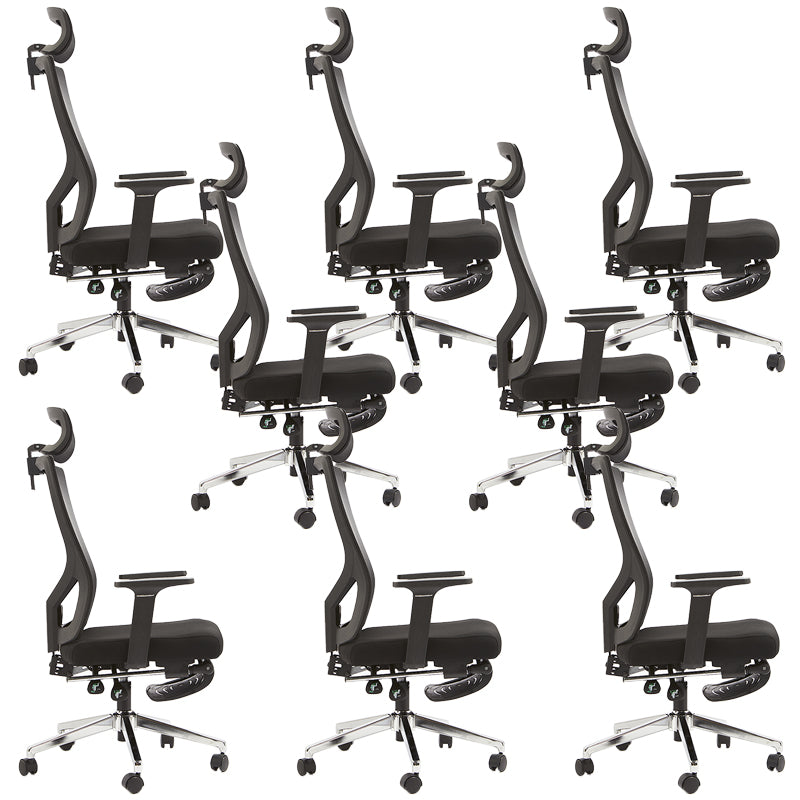 Modern Office Chair Adjustable Seat Height Fixed Arms Chair with Wheels