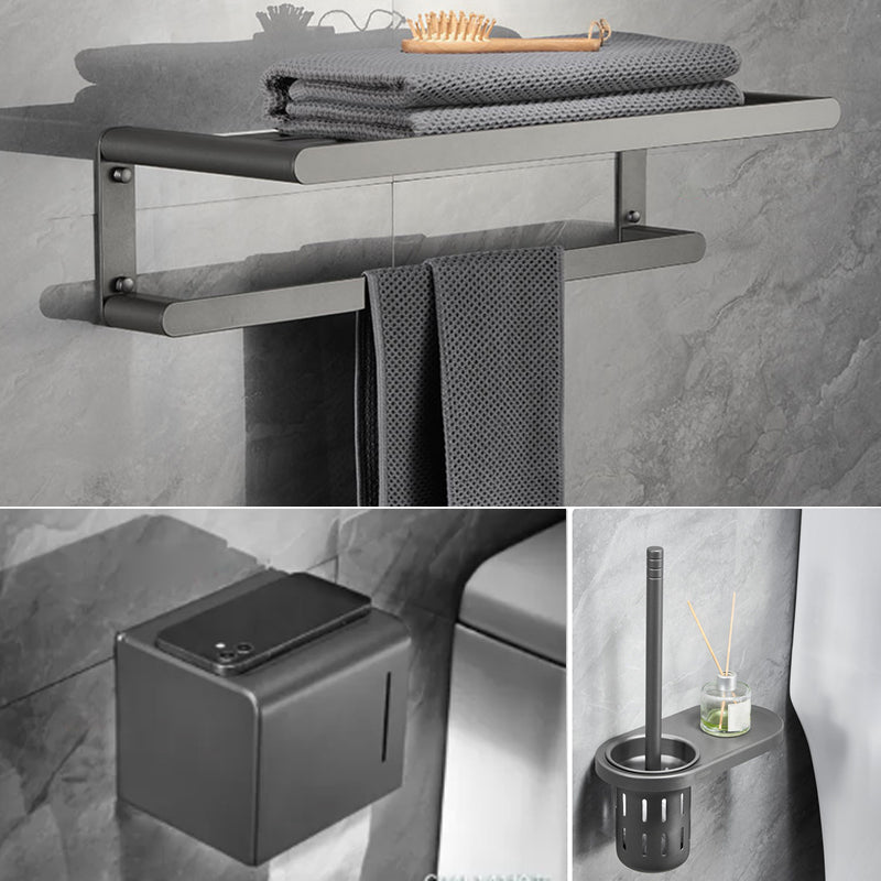 Modern Metal Bathroom Accessory As Individual Or As a Set in Grey