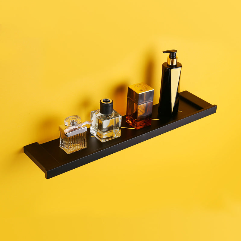 Modern Black Bathroom Accessory Kit with Bath Shelf and Soap Dish