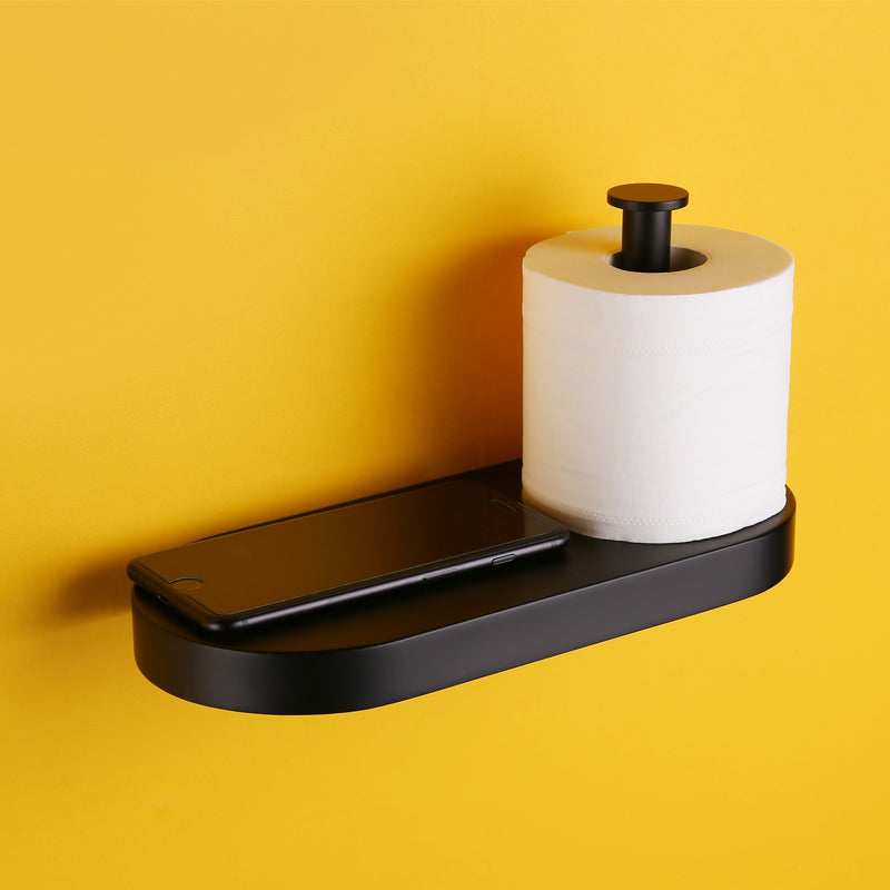 Modern Black Bathroom Accessory Kit with Bath Shelf and Soap Dish