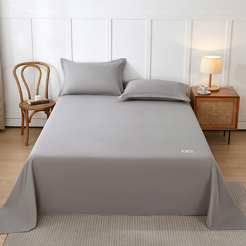 Bed Sheet Solid Color Breathable Skin-friendly Non-pilling Bed Sheet Set