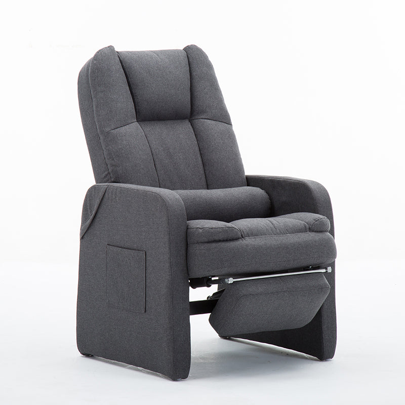 Metal Frame Standard Recliner with Footrest Solid Color Upholstered Recliner Chair