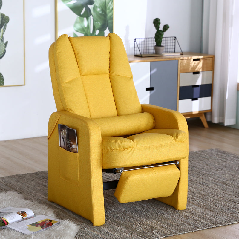 Metal Frame Standard Recliner with Footrest Solid Color Upholstered Recliner Chair