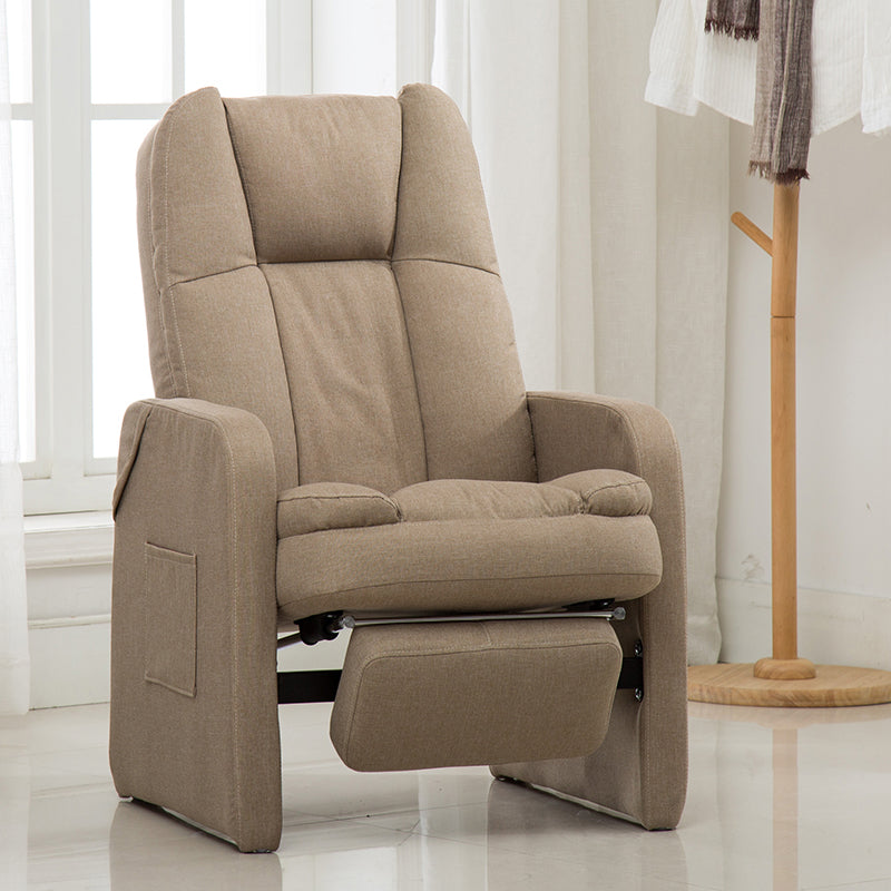 Metal Frame Standard Recliner with Footrest Solid Color Upholstered Recliner Chair