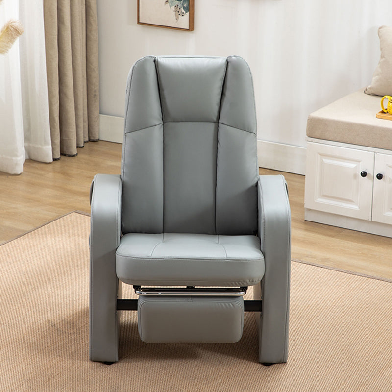 Metal Frame Standard Recliner with Footrest Solid Color Upholstered Recliner Chair