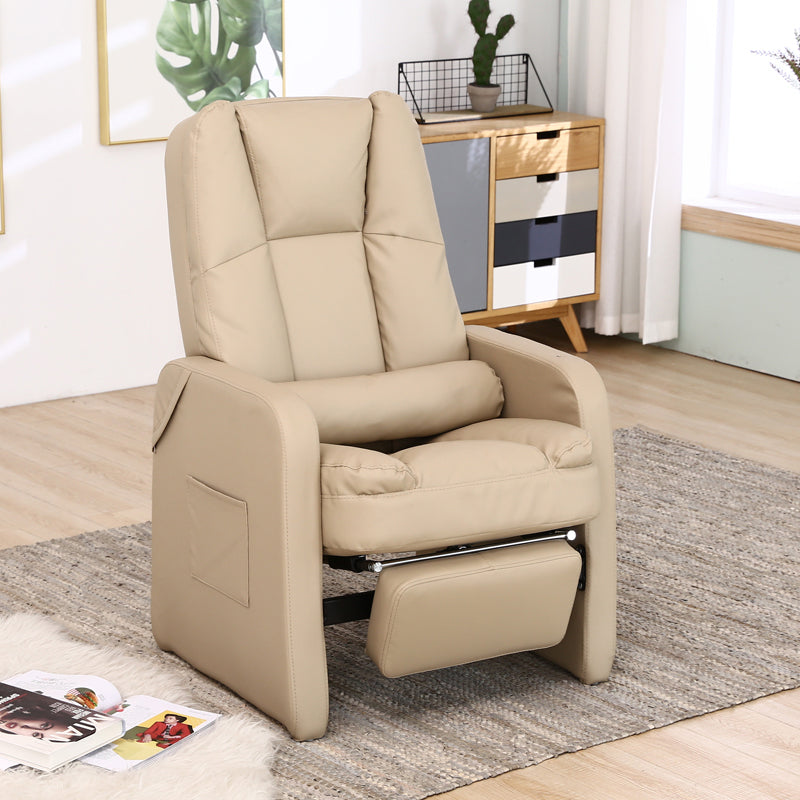 Metal Frame Standard Recliner with Footrest Solid Color Upholstered Recliner Chair