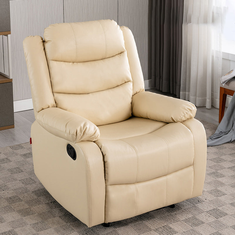 Solid Color Faux Leather Standard Recliner Manial-Push Back Recliner Chair